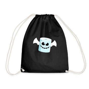 Toilettenpapier Fledermaus Halloween - Turnbeutel - Schwarz - Vorne