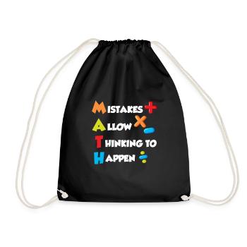 Mistakes allow Thinking to happen Mathematics - Drawstring Bag - black - Front