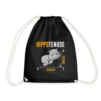 Nieldpferd Hippo Hippotenuse Algebra Mathelehrer - Turnbeutel - Schwarz - Vorne