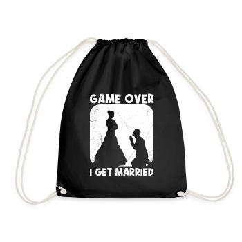 Game over - Bridal Couple Husband and Wife Wedding - Drawstring Bag - black - Front