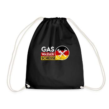 Gas Water Shit Plumber - Drawstring Bag - black - Front