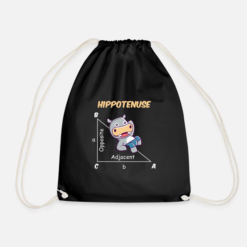 Lustiges Mathematiker Design Hippotenuse - Turnbeutel - Schwarz