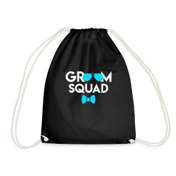 Boys' Party Men Groom Wedding - Drawstring Bag - black - Front