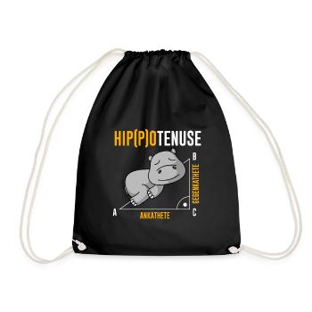Nieldpferd Hippo Hippotenuse Algebra Mathelehrer - Turnbeutel - Schwarz - Vorne