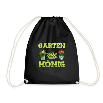 Garten König Garten Boss Schrebergarten - Turnbeutel - Schwarz - Vorne