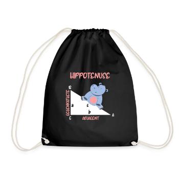 Mathematician Hippotenuse Hippo Triangle - Drawstring Bag - black - Front