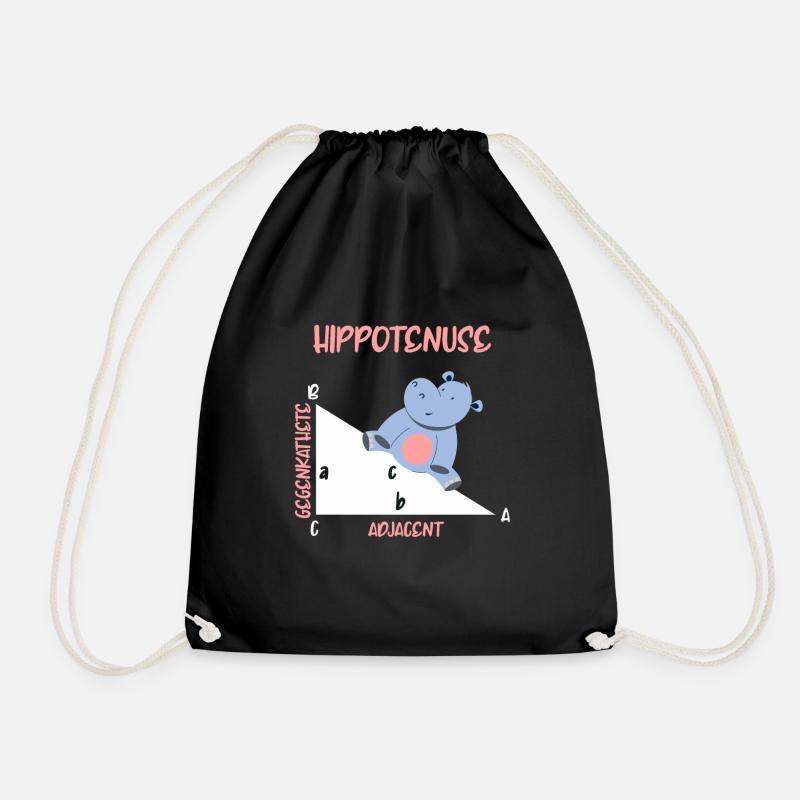Mathematiker Hippotenuse Hippo Dreieck - Turnbeutel - Schwarz
