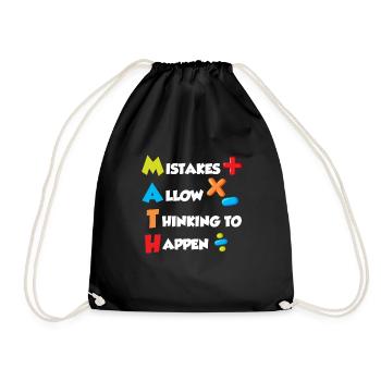 Mistakes allow Thinking to happen Mathematics - Drawstring Bag - black - Front