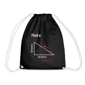 Find x Fine X Math Math Teacher - Drawstring Bag - black - Front