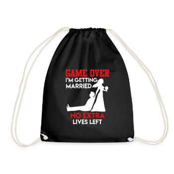 Game over - JGA Men Wedding - Drawstring Bag - black - Front