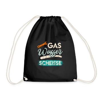 Gas Wasser Scheiße - Turnbeutel - Schwarz - Vorne