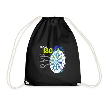 Team 180 Darts 180 dartboard 180 in darts - Drawstring Bag - black - Front