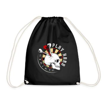 Darts Bone Face Dartboard Darts Darts - Drawstring Bag - black - Front