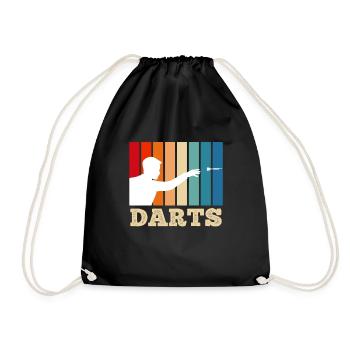 Darts player darts Dartboard Dart - Drawstring Bag - black - Front