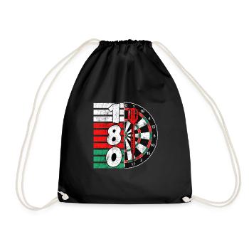 Darts Dartscheibe 180 Punkte 180er Dart - Turnbeutel - Schwarz - Vorne