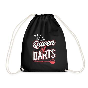 Queen of Darts Dart Zubehör Frauen in Dart - Turnbeutel - Schwarz - Vorne
