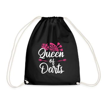 Queen of Darts Dart Zubehör Frauen in Dart - Turnbeutel - Schwarz - Vorne