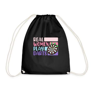 Real Women Play Darts Ladies Darts Accessories Darts - Drawstring Bag - black - Front