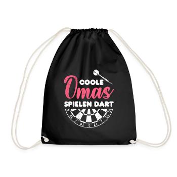 Coole Omas spielen Dart Frauen Darts Zubehör Dart - Turnbeutel - Schwarz - Vorne