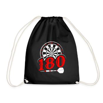Darts 180 Dartscheibe Dartpfeil 180 Dart - Turnbeutel - Schwarz - Vorne
