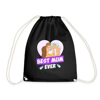 Meilleure maman de tous les temps Meilleure maman du monde Mère Enfant - Sac de sport léger - noir - Devant