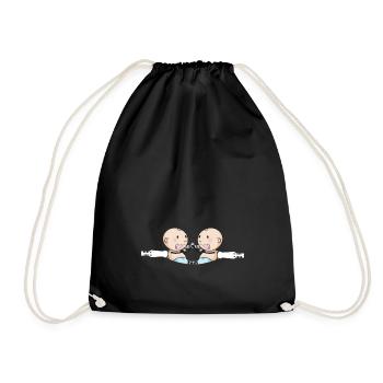 Mère Jumelles Frères et sœurs Jeunes filles Maman - Sac de sport léger - noir - Devant