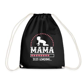 Maman 2023 chargement Mère Fille enceinte Maman - Sac de sport léger - noir - Devant
