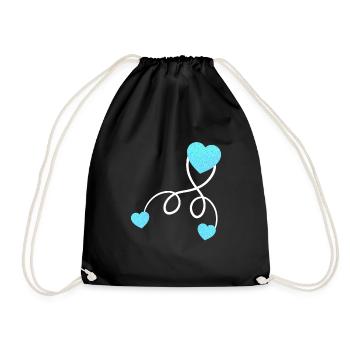 Pregnant Baby Love pregnant with twins - Drawstring Bag - black - Front