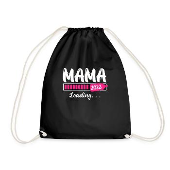 Mama to be 2023 pregnant with girl Mama - Drawstring Bag - black - Front