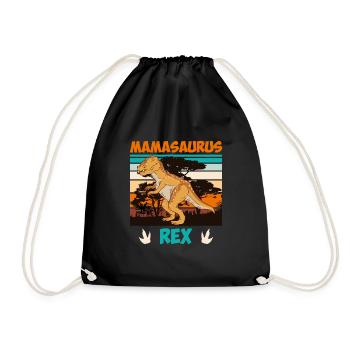 Dinosaur Kids Mamasaurus Rex Mother Mom - Drawstring Bag - black - Front