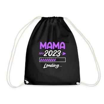 Maman 2023 enceinte d’une fille Maman - Sac de sport léger - noir - Devant