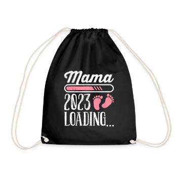 Maman 2023 chargement Mère Fille enceinte Maman - Sac de sport léger - noir - Devant