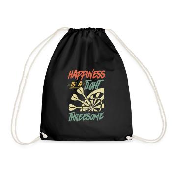 Happiness is a tight Thressome Dart Saying - Drawstring Bag - black - Front