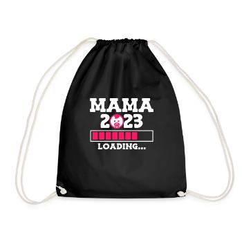 Mom 2023 Baby loading Pregnant with Girl - Drawstring Bag - black - Front