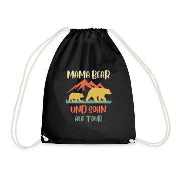 Mama Bear Kinder Tochter Sohn Familie on Tour - Turnbeutel - Schwarz - Vorne