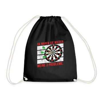 There are again my 3 problems darts darts players - Drawstring Bag - black - Front