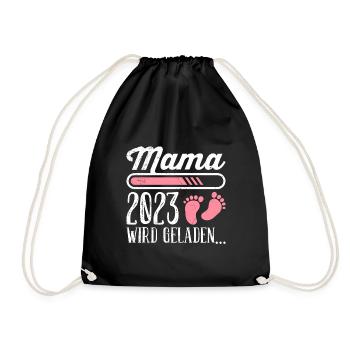 Maman 2023 chargement Mère Fille enceinte Maman - Sac de sport léger - noir - Devant