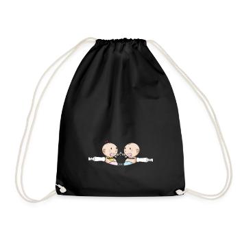 Mère Jumelles Frères et sœurs Jeunes filles Maman - Sac de sport léger - noir - Devant
