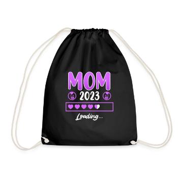 Mama 2023 Mutter to be schwanger Junge Mädchen - Turnbeutel - Schwarz - Vorne