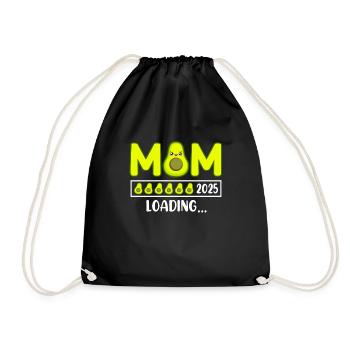 Mom 2025 Baby loading Avocado Love Mom - Drawstring Bag - black - Front