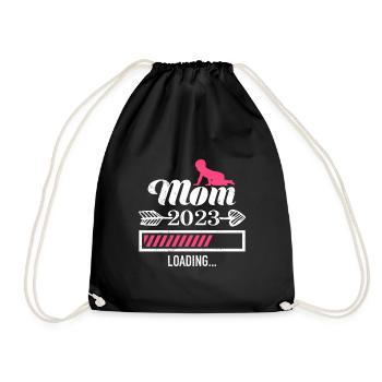 Maman 2023 chargement Mère Fille enceinte Maman - Sac de sport léger - noir - Devant