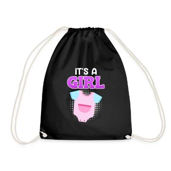 Fille maman enceinte d’une fille maman - Sac de sport léger - noir - Devant