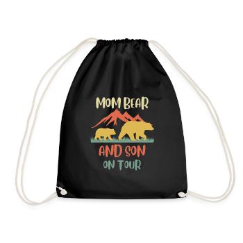 Mama Bear Kinder Tochter Sohn Familie on Tour - Turnbeutel - Schwarz - Vorne