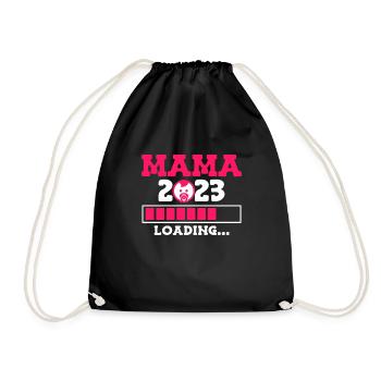 Mom 2023 Baby loading Pregnant with Girl - Drawstring Bag - black - Front