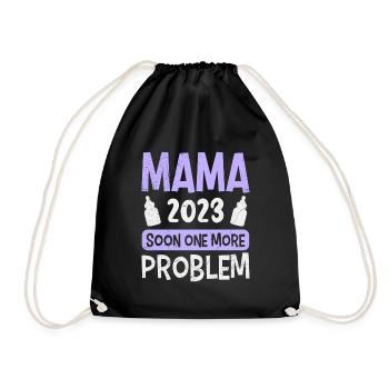 Maman 2023 Problèmes de bébé Bientôt un enfant de plus Maman - Sac de sport léger - noir - Devant