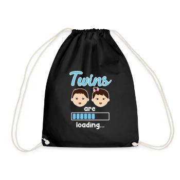 Twins Pregnant With Twins Young Girl - Drawstring Bag - black - Front