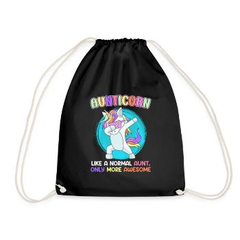 Einhorn Tante meine ist toller als deine Tante - Turnbeutel - Schwarz - Vorne
