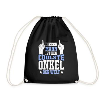 Dieser Mann ist der coolste Onkel der Welt Onkel - Turnbeutel - Schwarz - Vorne