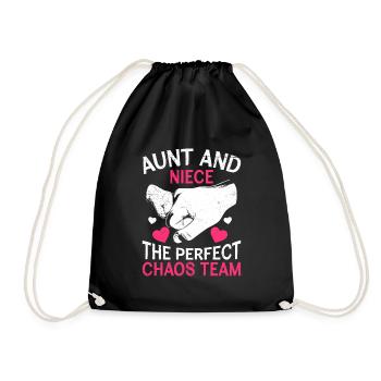 Aunt and niece the perfect Chaos Team Aunt - Drawstring Bag - black - Front