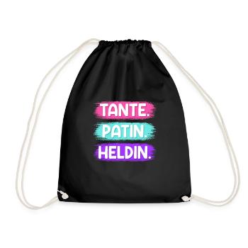 Tante Patentante Heldin Super Tante - Turnbeutel - Schwarz - Vorne